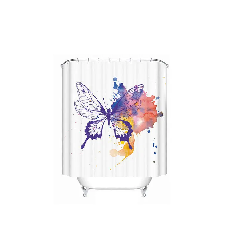 

Christmas Pattern Waterproof Bathroom Curtain Customized Polyester Fabric Shower Curtain Mildew Resistant Bathroom Accessories