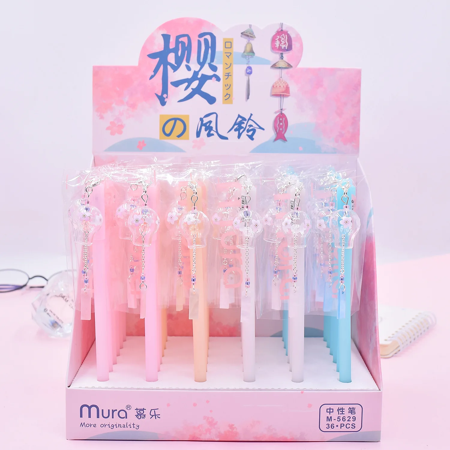 36 шт. гелевые ручки мультфильм Kawaii Wind chimes черный цветной гель-inkpens для письма милые канцелярские офисные школьные принадлежности