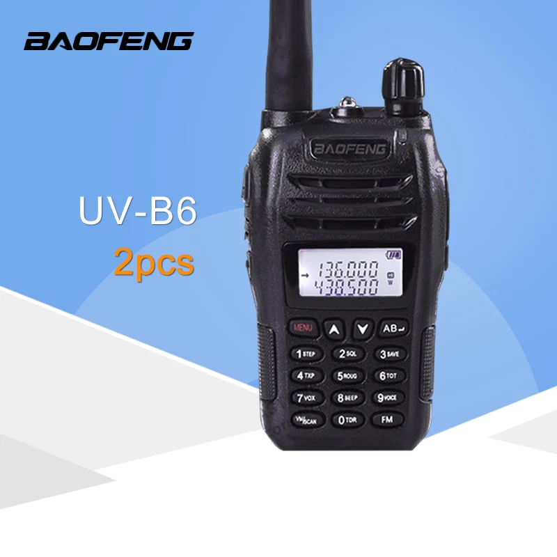 (Из 2 предметов) черный BaoFeng корпус радиостанции UV-B6 Двойной диапазон УВЧ, СВЧ двухстороннее радио Walkie Talkie Бесплатная доставка