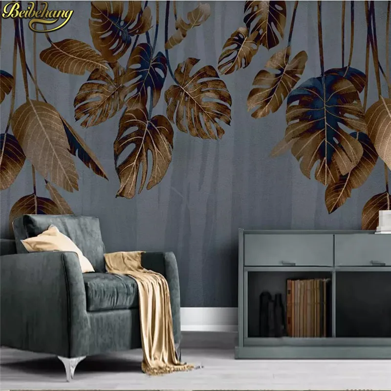 

beibehang Custom 3d wallpaper hand-painted abstract plant elegant vintage modern minimalist background wall papers home decor