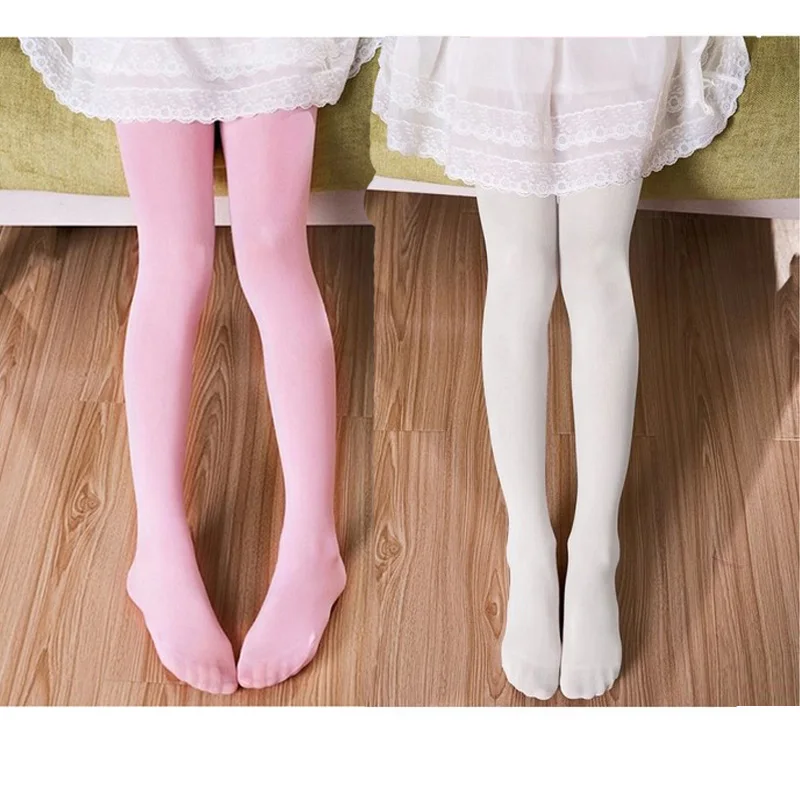 

Autumn Candy Color Kids Girls Tights Pantyhose Ballet Dance Tights For Girls Stocking Children Soft Velvet White Pantyhose