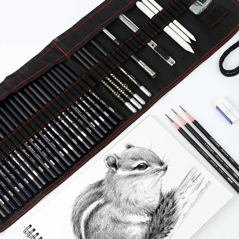 Online 17 bleistift Skizze Bleistift Set Malerei Kohlenstoff Stift Werkzeug Stift Vorhang Kunst Liefert Vollen Satz der Schüler Lernen Anzüge