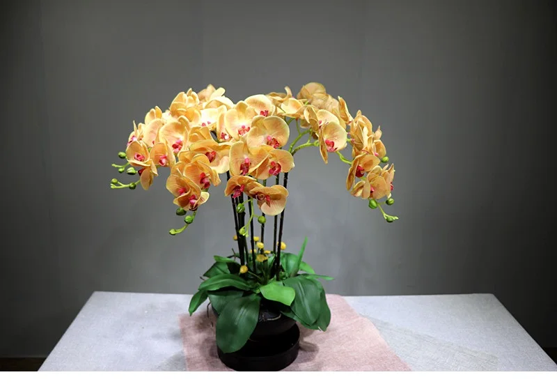 INDIGO-3D с принтом лепестков фаленопсис шампанского орхидеи(7 цветов/стебель) цветок свадебный цветок цветочный для вечеринки