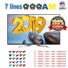 1Year 7-Clines CCcam Europe Spain Malaysia Freesat test Satellite TV Receiver for DVB S2 V7 HD,V8 NOVA, S9 Super set top boxes