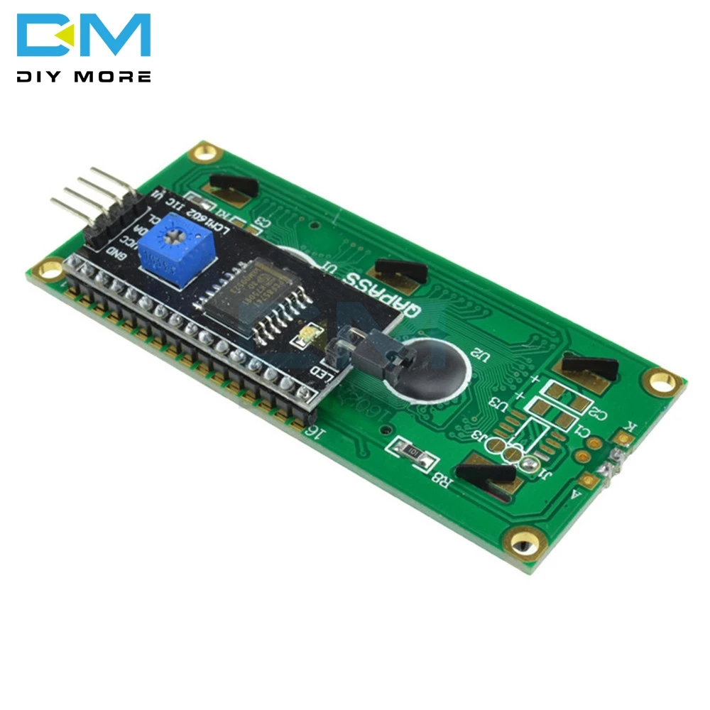Плата модуля с желтой цифровой подсветкой 16x2 для Arduino IIC I2C TWI последовательный