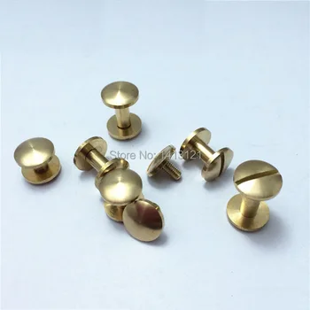 

free shipping double arc 8*4*4mm wallet bag screw brass belt Rivet diy handmade leather key case hardware Wheel nail bag part