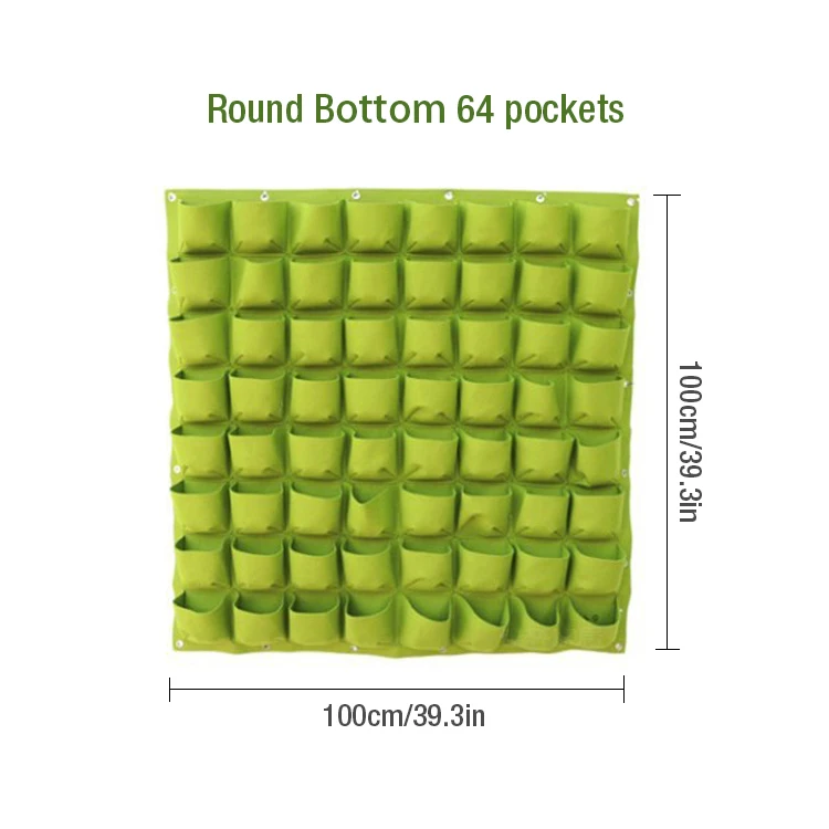 Настенные подвесные садовые бонсай сумки 81 карманы зеленые сумки для выращивания растений Вертикальная садовая ваза настенный цветочный горшок магазин логотип Декор - Цвет: B-64