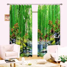 Богатый бамбуковый водяной занавес 3 d Цифровой трехмерный черный шелк шторы затенение
