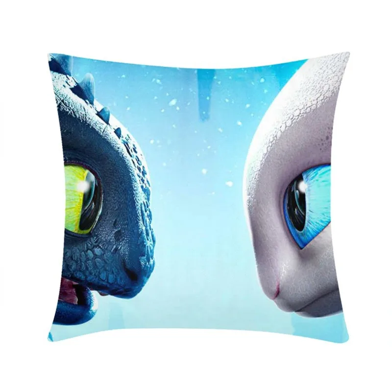 

50*50cm Square Pillow Case How To Train Your Dragon 3D Printing Pillow Covers Non Toxic Eco Friendly Hotel Pillow Case Covers