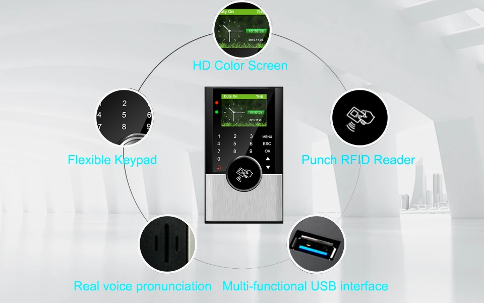 Биометрическая система учёта времени TCPIP USB RFID карта пробойник рабочие часы офисная посещаемость рекордер система контроля доступа