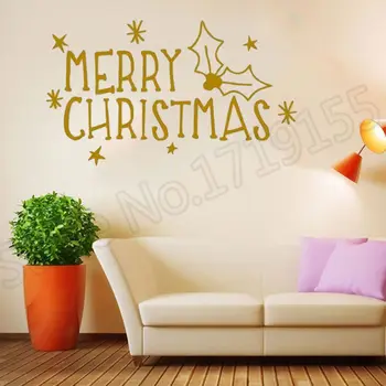

YOYOYUWall Decal Art Sticker Quot Merry Christmas Wall Sticker Remove wall decal for home vinyl art wall mural holiday decalZW64