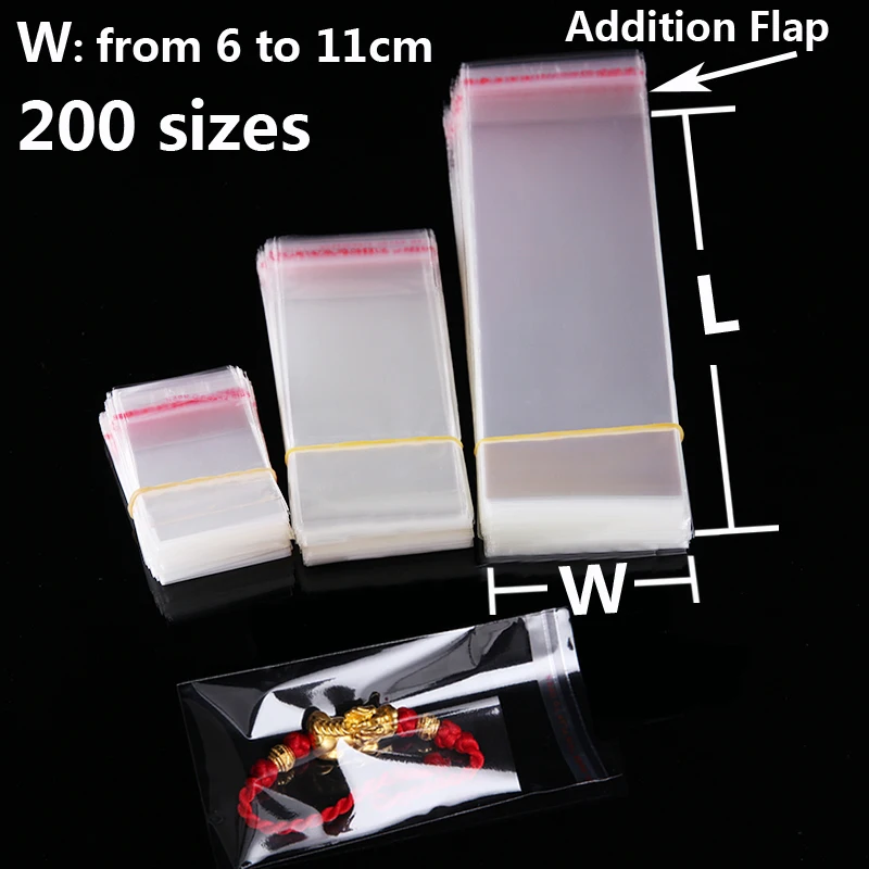 Clear Self Adhesive Resealable BOPP Gift Poly Bags Transparent Food Packaging Jewelry Cookies Packing Plastic Bag for Candy | Дом и сад