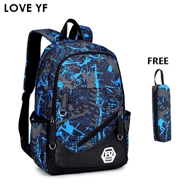 

Teenagers School Bags Pencil case combination High School Students Laptop Backpacks waterproof travel backpack backpack hip hop