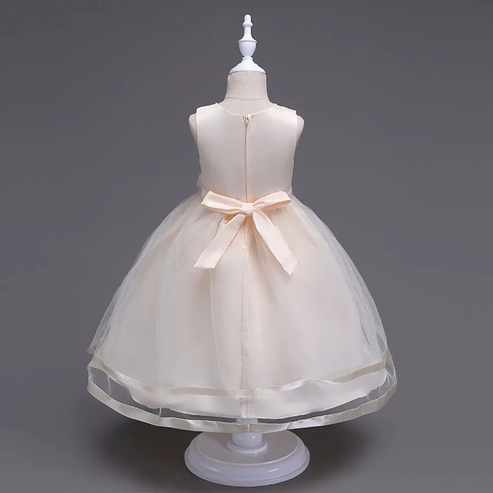 Ruthshen/модное простое платье с цветочным узором для девочек красное/розовое/фиолетовое/синее/темно-синее свадебное платье для дня рождения, детское бальное платье