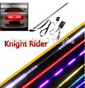 Водонепроницаемый 7 цветов 48 LED RGB автомобилей проблесковый Knight Rider полосы света комплект предупреждение Лампа 56 см с Беспроводной удаленного