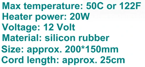 200X150 мм 20 Вт 12 В силиконовый Нагреватель Pad пчелиный улей грелка, максимальная температура 50C гибкий нагреватель