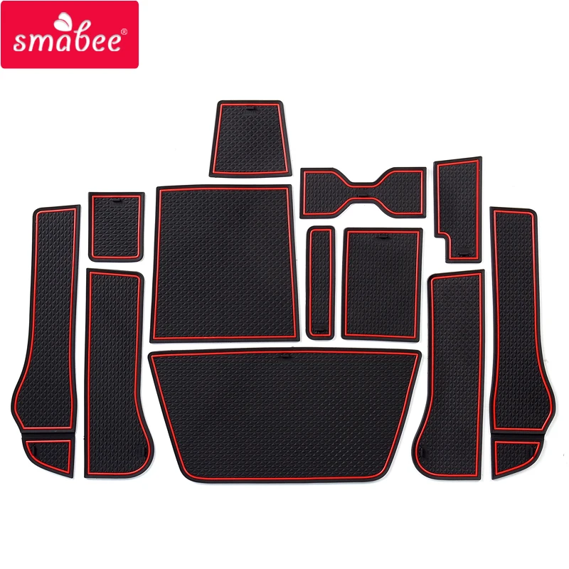 Smabee Anti-Slip Gate slot mat For Skoda Karoq 2017 2018 2019 Rubber Coaster Cup Holders Non-slip mats Accessories Car sticker |