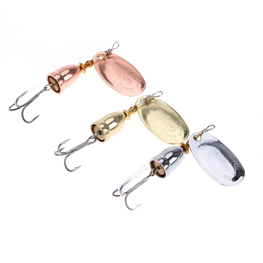 

New 6cm 8g Metal Fishing Lure Vibration Hard Bait Spinner Spoon with Treble Hook Pesca Fishing Tackle Rose Gold/Silver/Golden