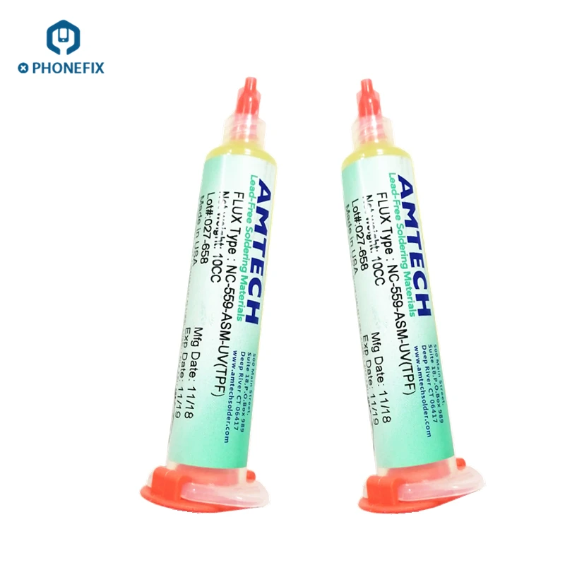 

PHONEFIX Original AMTECH BGA Soldering Paste Flux with Syringe Plunger Needle Head Flux Paste for Phone Soldering Repair