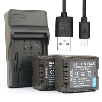 

LANFULANG VW-VBG130 VBG130 Battery (2-Pack) and Charger for Panasonic VW-VBG070 VW-VBG130 DMW-BLA13 VW-VBG260 VW-VBG6 AG-AC160