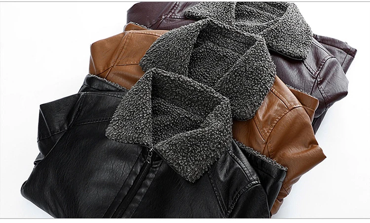 Европейские размеры деловые повседневные мужские кожаные куртки зимние теплые флисовые пальто толстая верхняя одежда куртка на молнии большое количество