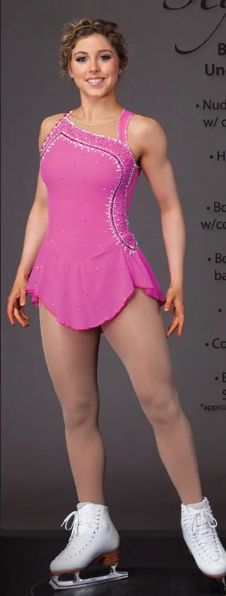 

pink ice skating clothing for women hot sale custom figure skating clothing for girls skating dress competition free shipping