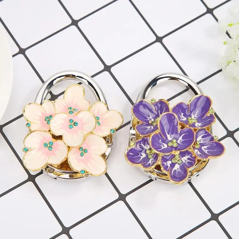 Flower Shape Metal Desk Table Hooks Folding Handbag Holder Bag Hook Purse Hanger Small and Delicate Easy to Carry Around | Дом и сад