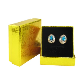 

Gold Flower Pattern Jewelry Box 5x5x3cm Jewelry Display Box 20pcs Square Cardboard Gift Box Packaging Jewelry Organizer H2180