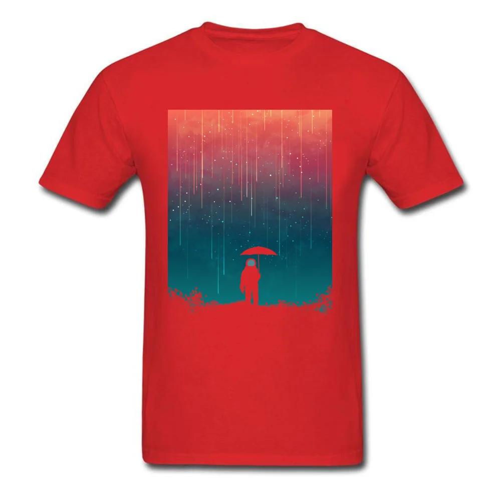 Cosmic downpour Round Neck Tshirts Labor Day Tops & Tees Short Sleeve Fashion Pure Cotton Casual Tee Shirt Design Man Cosmic downpour red