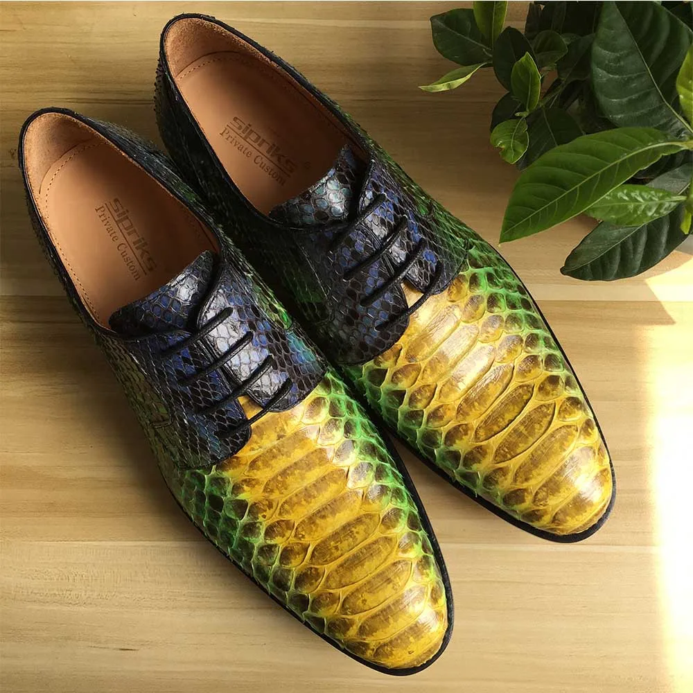 Cheap Sipriks Luxury Brand Mens Real Snakeskin Dress Shoes Italian Custom Goodyear Welted Shoes Leather Sole Wedding Party Shoes 2018 0