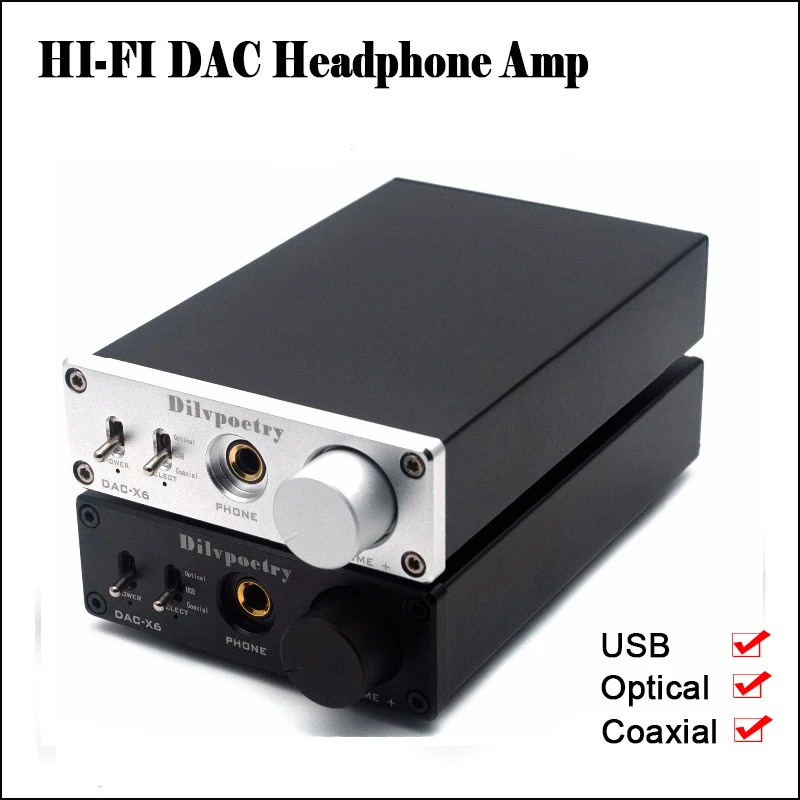 Dilvpoetry DAC-X6 Hifi USB DAC Headphone Amplifier Home Portable Headphones Amplifier DAC Audio Amplifier Headphone Amp USB Dilvpoetry DAC-X6 Hifi USB DAC Headphone Amplifier Home Portable Headphones Amplifier DAC Audio Amplifier Headphone Amp USB