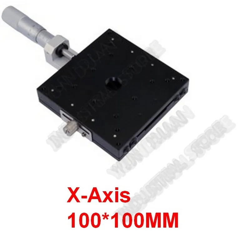

X Axis 100*100mm Manual Micrometer Linear Stage Displacement Platform High Precision Cross Roller Guide Way LX100-C