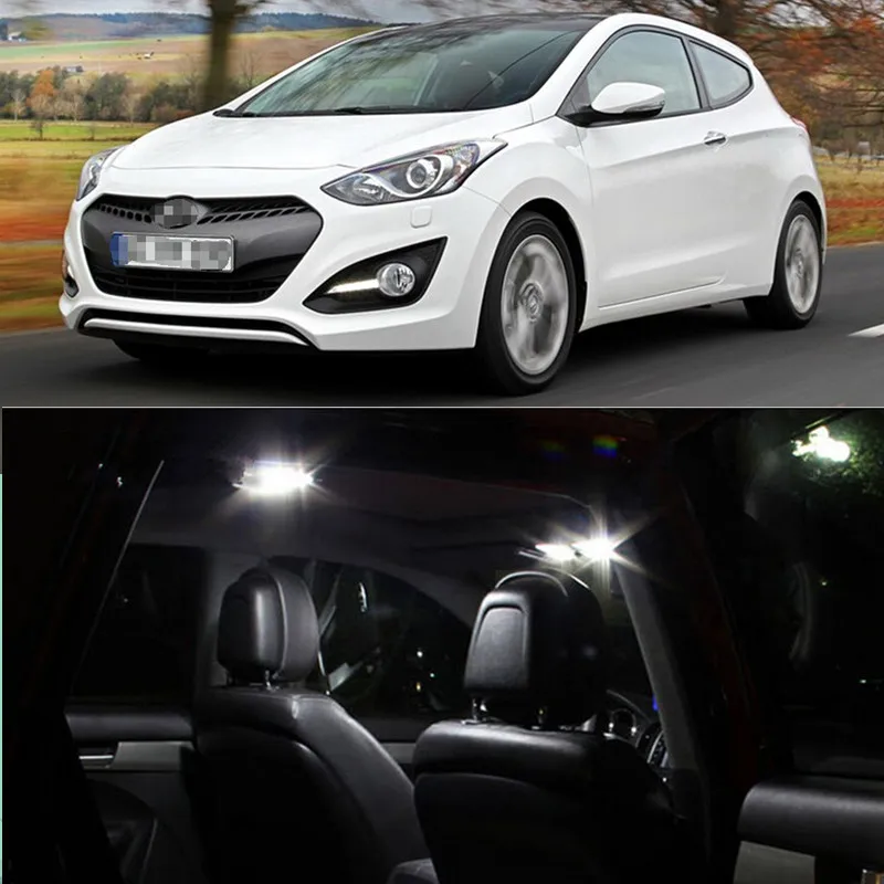 

4pcs per set LED Bulb For Hyundai I30 2013 Interior Dome Map trunk Lights Package Kit car-stying