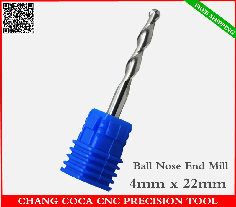 4mm*22mm Freeshipping CNC computer engraving machine solid carbide end Mill 2 Flutes Ball nose cutter Relief PVC MDF acrylic | Инструменты