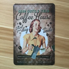 Новое поступление YBY01" кофейня" Винтажные таблички домашний декор офисный Ресторан Бар Металлическая Живопись Искусство 20X30 см