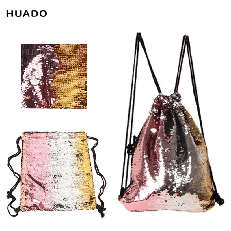 Drawstring Bags backpack Double Color Sequins Portable Travel Drawstring Backpack welcome drop shipping
