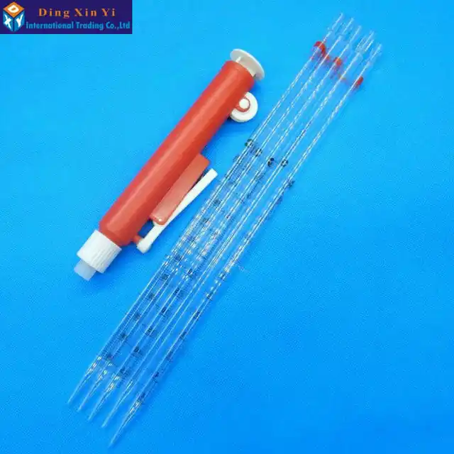 1pcs manual pipette pipettor controller 25ml +5pcs 25ml glass graduated