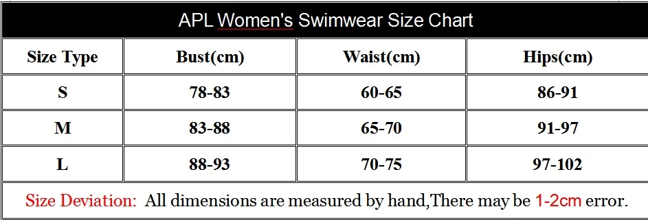 Size chart S M L