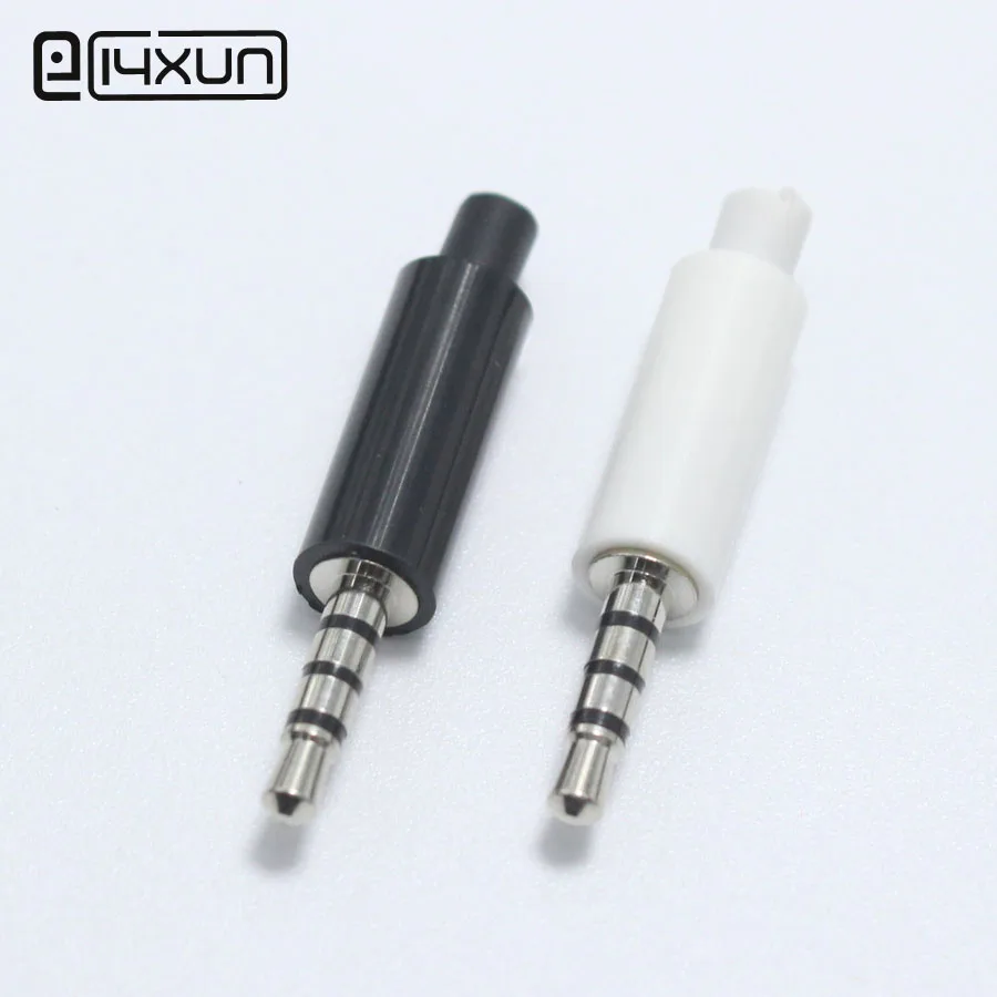 10pcs 2.5mm 4 pole Stereo Plug Nickel Plated Straight Repair Headphone