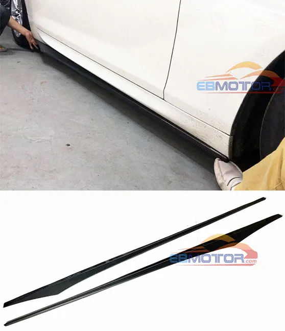 Real Carbon Fiber Side Skirts Spoiler Trim 1pair for BMW F06 F12 F13 M-Sport M-Tech 2014UP B292