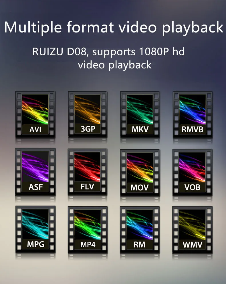 ruyazu D08 MP4-плеер Usb 8 Гб 16G для хранения 2,4 дюймов HD экран Встроенный динамик fm-радио электронная книга портативный музыкальный видео плеер