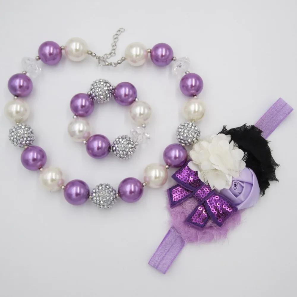 Комплект ювелирных изделий с бантом для девочек Модный комплект детей ожерелье