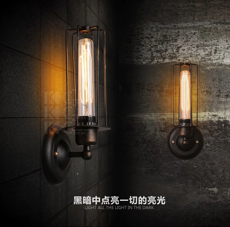 

Loft American Industrial style Vintage Wall Lamp Bar Creative Wall Lights Wrought iron Edison Industrial Wall Sconce Lighting