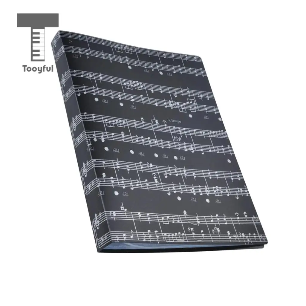 Tooyful Tough Document Organizer File Folder Picture of 5 Line Spectrum for Music Lovers Black