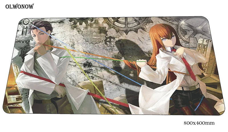 Steins Gate коврик для мыши геймер 80x40 см игровой мультфильм notbook стол коврики великолепные padmouse игры pc gamer S геймпад