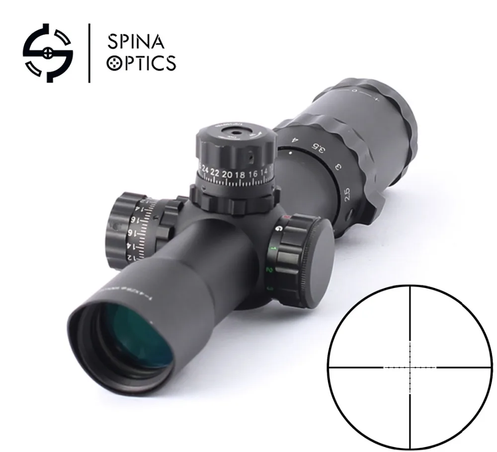 

SPINA OPTICS Hunting Riflescope 1-4X28 Air Soft Guns Tactical Reticle Refle Scope Optics Sight With Riflescope Mounts
