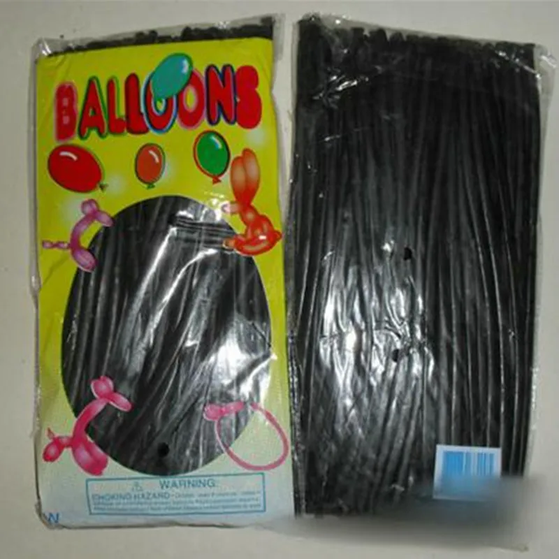 100 шт./лот, черные цветные латексные длинные воздушные шары, украшения для свадьбы, дня рождения, детские игрушки