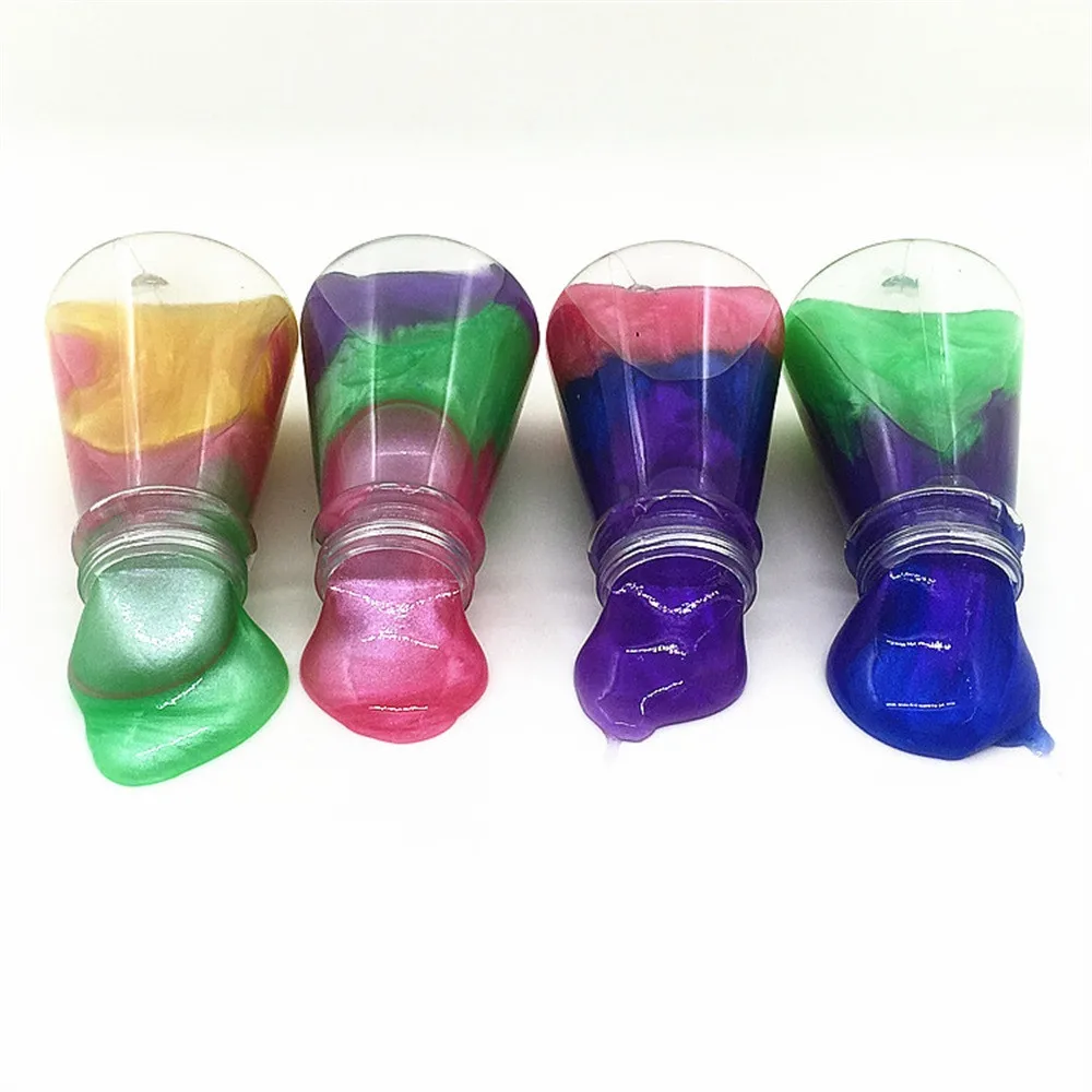 

2018 Fantastic Wishing Bottle Starry Sky Colorful Soft Slime Slime Stress Relief Toy For Relief Color Random Drop Shipping