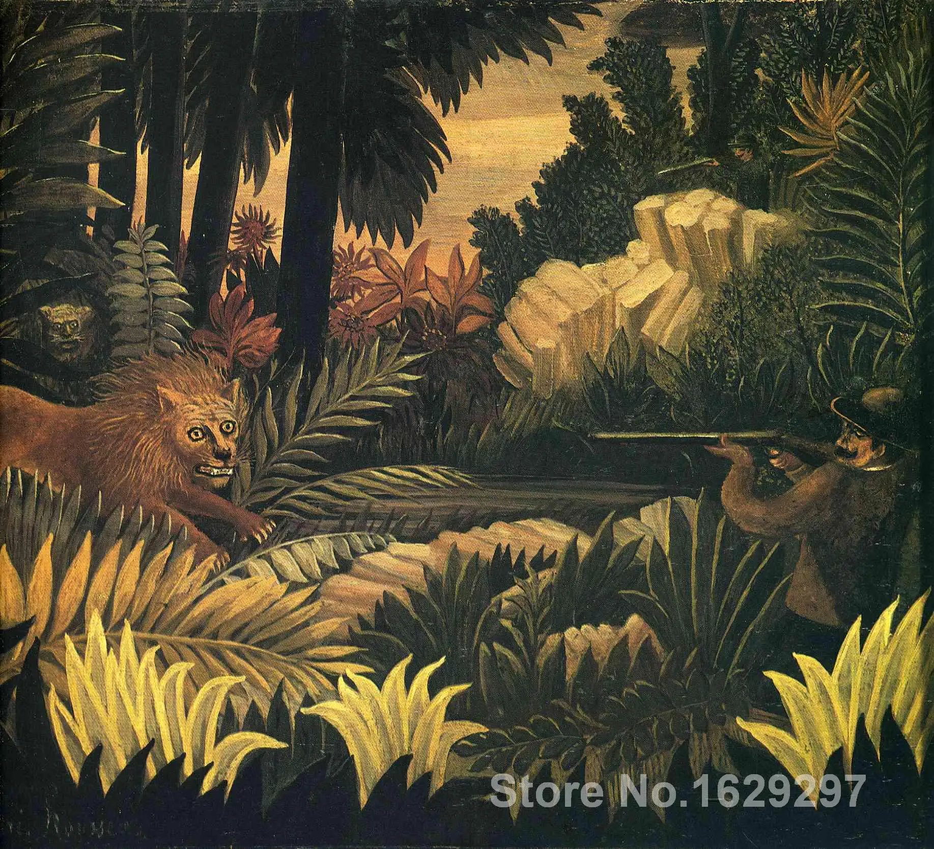wall art modern The Lion Hunter Henri Rousseau Paintings ...