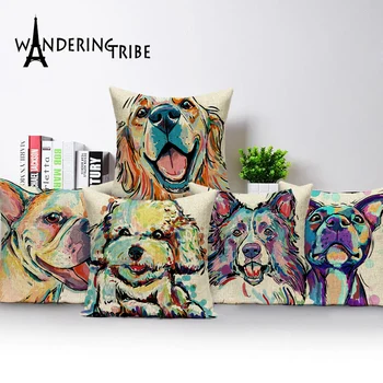 

Boston Terrier Cover Cushion Decorative Cushion Covers Buldog Dog Pillow Case Bouledogue Francais Cushions Home Decoration